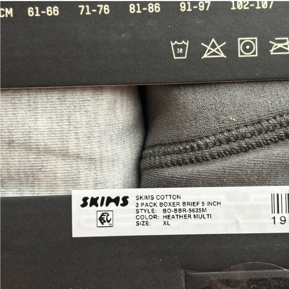 SKIMS Men’s 5” Boxer Brief 3-Pack Heather Multi Size XL New in box Waist 40-42” - Picture 4 of 8